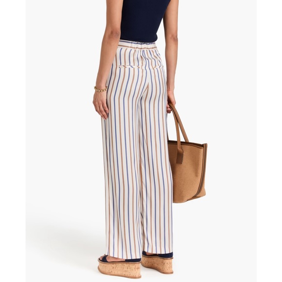 Veronica Beard Twill Grigore Striped Wide-Leg Pants Size 12 - Picture 5 of 16
